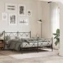 Black metal headboard 150 cm by vidaXL, Headboards and footboards - Ref: Foro24-376536, Price: 47,73 €, Discount: %
