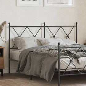 Cabecero de metal negro 137 cm de vidaXL, Cabeceros y pies de cama - Ref: Foro24-376534, Precio: 47,29 €, Descuento: %