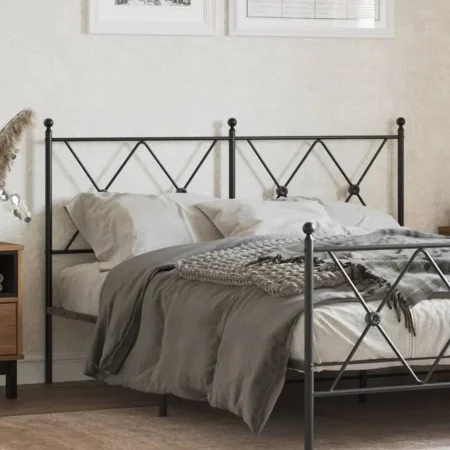 Kopfteil aus schwarzem Metall, 137 cm von vidaXL, Kopf- und Fußteile - Ref: Foro24-376534, Preis: 46,57 €, Rabatt: %