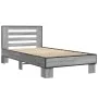 Sonoma gray metal engineered wood bed frame 90x200 cm by vidaXL, Beds and slatted bases - Ref: Foro24-845655, Price: 93,88 €,...