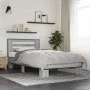 Sonoma gray metal engineered wood bed frame 90x200 cm by vidaXL, Beds and slatted bases - Ref: Foro24-845655, Price: 93,88 €,...
