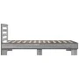 Sonoma gray metal engineered wood bed frame 90x200 cm by vidaXL, Beds and slatted bases - Ref: Foro24-845655, Price: 93,88 €,...