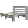 Sonoma gray metal engineered wood bed frame 90x200 cm by vidaXL, Beds and slatted bases - Ref: Foro24-845655, Price: 93,88 €,...