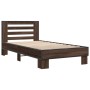 Estructura cama madera ingeniería metal marrón roble 90x190 cm de vidaXL, Camas y somieres - Ref: Foro24-846088, Precio: 109,...