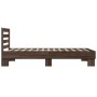 Estructura cama madera ingeniería metal marrón roble 90x190 cm de vidaXL, Camas y somieres - Ref: Foro24-846088, Precio: 109,...