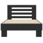 Estructura de cama madera de ingeniería y metal negra 75x190 cm de vidaXL, Camas y somieres - Ref: Foro24-845657, Precio: 90,...
