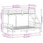 Litera de madera maciza de pino blanco 80x200/140x200 cm de vidaXL, Camas y somieres - Ref: Foro24-3207182, Precio: 377,44 €,...