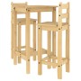 Set de mesa alta y taburetes de bar 3 pzas madera maciza pino de vidaXL, muebles para cocinas y comedores - Ref: Foro24-40056...