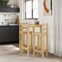 Set de mesa alta y taburetes de bar 3 pzas madera maciza pino de vidaXL, muebles para cocinas y comedores - Ref: Foro24-40056...
