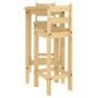 Set de mesa alta y taburetes de bar 3 pzas madera maciza pino de vidaXL, muebles para cocinas y comedores - Ref: Foro24-40056...