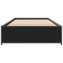 Estructura de cama madera de ingeniería y metal negro 90x200 cm de vidaXL, Camas y somieres - Ref: Foro24-845111, Precio: 88,...