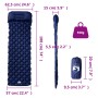 Colchón de camping inflable con almohada 1 persona azul marino de vidaXL, Colchones de aire - Ref: Foro24-4007112, Precio: 34...