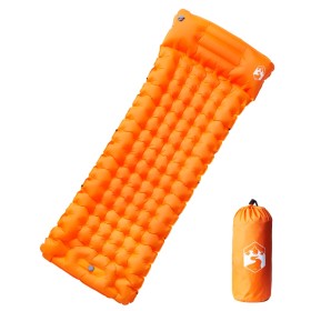 Colchón de camping autoinflable con almohada 1 persona naranja de vidaXL, Colchones de aire - Ref: Foro24-4007095, Precio: 48...