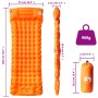Colchón de camping autoinflable con almohada 1 persona naranja de vidaXL, Colchones de aire - Ref: Foro24-4007095, Precio: 48...