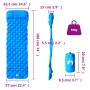 Colchón de camping inflable con almohada 1 persona azul de vidaXL, Colchones de aire - Ref: Foro24-4007110, Precio: 35,44 €, ...