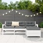 Juego de sofás de jardín 4 pzas madera maciza de pino blanco de vidaXL, Conjuntos de jardín - Ref: Foro24-3250801, Precio: 26...