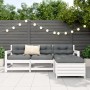 Juego de sofás de jardín 4 pzas madera maciza de pino blanco de vidaXL, Conjuntos de jardín - Ref: Foro24-3250793, Precio: 27...