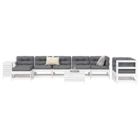 Gartensofa-Set 10-teilig aus massivem weißem Kiefernholz von vidaXL, Gartensets - Ref: Foro24-3250661, Preis: 686,19 €, Rabat...