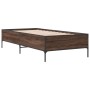 Estructura cama madera ingeniería metal roble marrón 75x190 cm de vidaXL, Camas y somieres - Ref: Foro24-844995, Precio: 74,4...