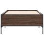 Estructura cama madera ingeniería metal roble marrón 75x190 cm de vidaXL, Camas y somieres - Ref: Foro24-844995, Precio: 74,4...