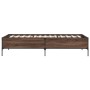 Estructura cama madera ingeniería metal roble marrón 75x190 cm de vidaXL, Camas y somieres - Ref: Foro24-844995, Precio: 74,4...