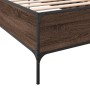 Estructura cama madera ingeniería metal roble marrón 75x190 cm de vidaXL, Camas y somieres - Ref: Foro24-844995, Precio: 74,4...