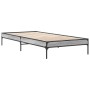 Estructura cama madera ingeniería metal gris Sonoma 90x190 cm de vidaXL, Camas y somieres - Ref: Foro24-845054, Precio: 62,67...