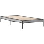 Estructura cama madera ingeniería metal gris Sonoma 90x190 cm de vidaXL, Camas y somieres - Ref: Foro24-845054, Precio: 62,67...