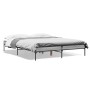 Estructura cama madera ingeniería metal gris Sonoma 150x200 cm de vidaXL, Camas y somieres - Ref: Foro24-845014, Precio: 92,6...