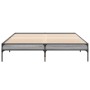Estructura cama madera ingeniería metal gris Sonoma 150x200 cm de vidaXL, Camas y somieres - Ref: Foro24-845014, Precio: 92,6...