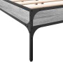 Estructura cama madera ingeniería metal gris Sonoma 150x200 cm de vidaXL, Camas y somieres - Ref: Foro24-845014, Precio: 92,6...