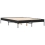 Estructura de cama madera de ingeniería y metal negro 120x200cm de vidaXL, Camas y somieres - Ref: Foro24-845021, Precio: 90,...