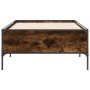 Estructura cama madera ingeniería metal roble ahumado 90x190 cm de vidaXL, Camas y somieres - Ref: Foro24-844988, Precio: 74,...