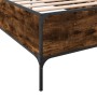 Estructura cama madera ingeniería metal roble ahumado 90x190 cm de vidaXL, Camas y somieres - Ref: Foro24-844988, Precio: 74,...