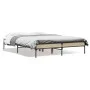 Sonoma oak metal engineered wood bed frame 140x190 cm by vidaXL, Beds and slatted bases - Ref: Foro24-845037, Price: 104,97 €...