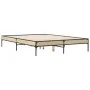 Sonoma oak metal engineered wood bed frame 140x190 cm by vidaXL, Beds and slatted bases - Ref: Foro24-845037, Price: 104,97 €...