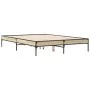 Sonoma oak metal engineered wood bed frame 140x190 cm by vidaXL, Beds and slatted bases - Ref: Foro24-845037, Price: 104,97 €...