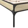 Sonoma oak metal engineered wood bed frame 140x190 cm by vidaXL, Beds and slatted bases - Ref: Foro24-845037, Price: 104,97 €...