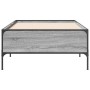 Estructura cama madera ingeniería metal gris Sonoma 90x200 cm de vidaXL, Camas y somieres - Ref: Foro24-844969, Precio: 78,98...