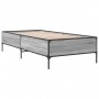 Estructura cama madera ingeniería metal gris Sonoma 90x200 cm de vidaXL, Camas y somieres - Ref: Foro24-844969, Precio: 78,98...