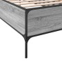 Estructura cama madera ingeniería metal gris Sonoma 90x200 cm de vidaXL, Camas y somieres - Ref: Foro24-844969, Precio: 78,98...