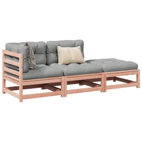 Set de sofás jardín 3 pzas con cojines madera abeto Douglas de vidaXL, Conjuntos de jardín - Ref: Foro24-3295833, Precio: 264...