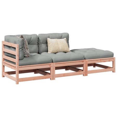 Set de sofás jardín 3 pzas con cojines madera abeto Douglas de vidaXL, Conjuntos de jardín - Ref: Foro24-3295833, Precio: 264...