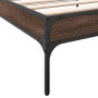 Estructura cama madera ingeniería metal roble marrón 90x200 cm de vidaXL, Camas y somieres - Ref: Foro24-845035, Precio: 64,3...