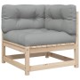 Set de sofás de jardín 3 pzas con cojines madera maciza de pino de vidaXL, Conjuntos de jardín - Ref: Foro24-3295831, Precio:...