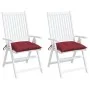 Cojines silla de jardín 2 uds tela Oxford rojo tinto 40x40x7 cm de vidaXL, Cojines para sillas y sofás - Ref: Foro24-361477, ...