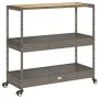 Bar cart 3 levels PE rattan and solid gray acacia wood by vidaXL, Kitchen and dining carts - Ref: Foro24-368724, Price: 164,4...