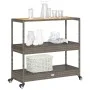Bar cart 3 levels PE rattan and solid gray acacia wood by vidaXL, Kitchen and dining carts - Ref: Foro24-368724, Price: 164,4...