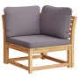 Juego de muebles jardín 5 pzas con cojines madera maciza acacia de vidaXL, Sofás modulares de exterior - Ref: Foro24-3214309,...
