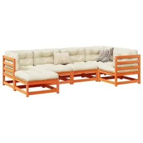 Garden sofa set 6 pieces solid pine wood wax brown by vidaXL, Garden sets - Ref: Foro24-3299520, Price: 381,76 €, Discount: %